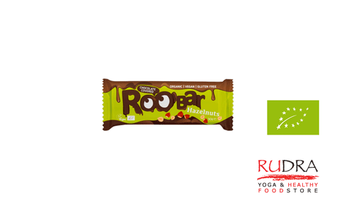Roo'Bar lazdu riekstu batoniņš ar šokolādes pārklājumu, BIO, 30g
