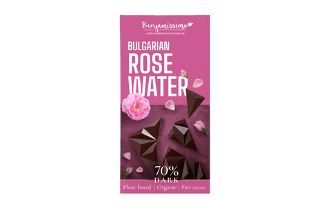 Tumšā (70%) šokolāde ar Bulgārijas rožūdeni, BIO, 60g