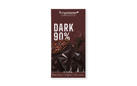 Vegāniskā tumšā 90% šokolāde BIO, 60g