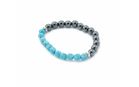 Turquoise/magnetite bracelet
