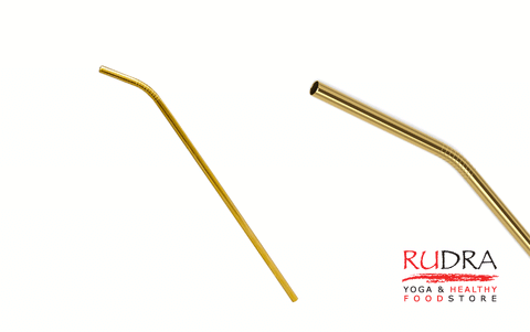 Metal straw concave (gold tone)